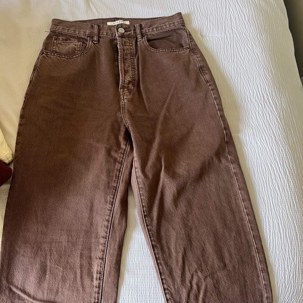 pacsun brown dad jeans